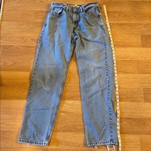 Levi's 550 Relaxed Fit Jeans in Classic Blue 32 X 34 distressed denim red tag